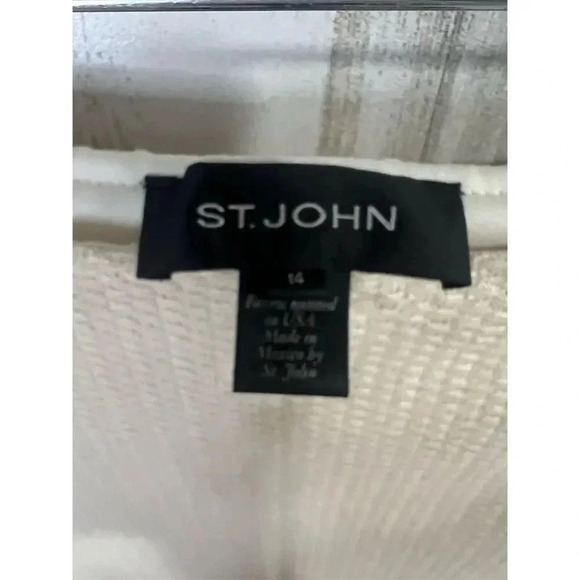 St. John Women's Ivory Pencil Skirt Size 14 Knee Length Formal Wear - Picture 4 of 7